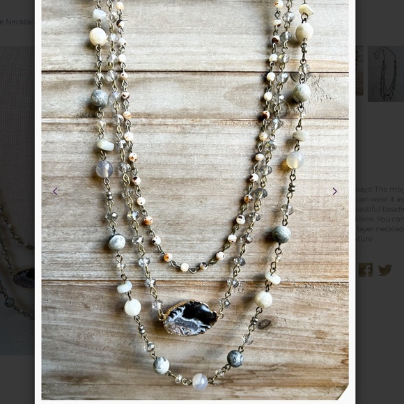 Bohemian “ Florence “ Magnetic Adjustable Beaded Necklace R1A - Picture 5 of 6